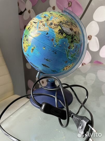 Глобус зоогеографический лампа ночник