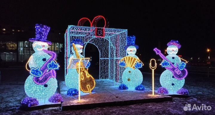 Светодиодные фигуры снеговик