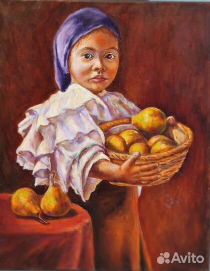Картина 'Девочка с грушами'