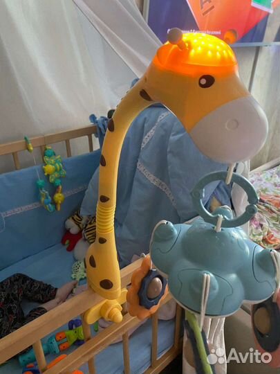 Колыбель Жираф с проектором музыкой и пультом ду