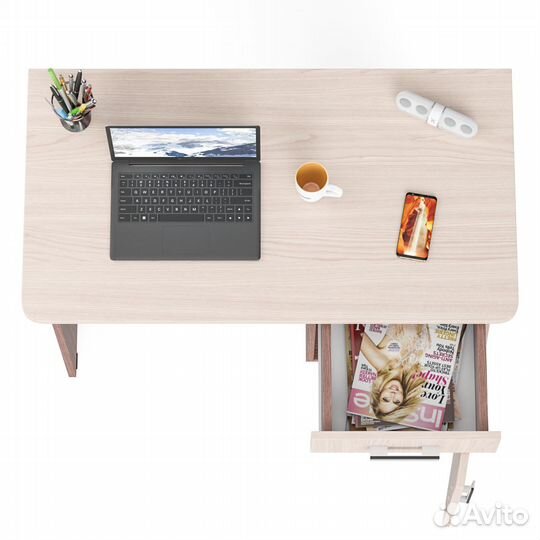 Стол письменный мд-109, цвет ясень шимо светлый/ясень шимо тёмный, шхгхв 105х57х75 см., не универсал