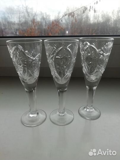 Хрустальные рюмки на ножке СССР