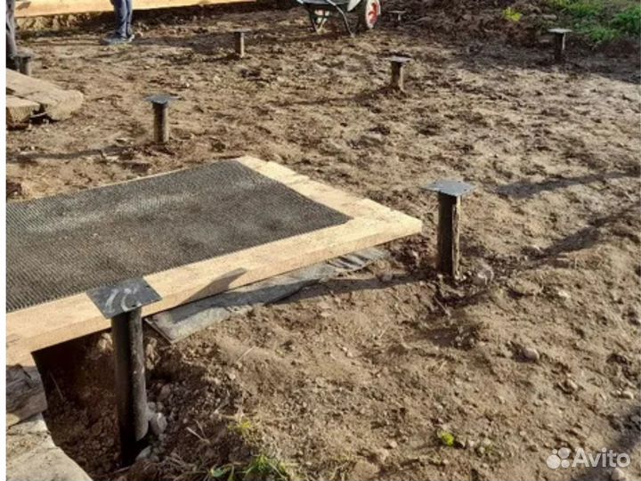 Винтовые сваи d 76мм. Работа под ключ