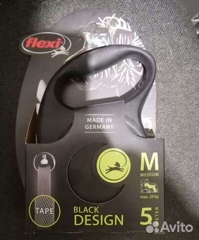 Поводок рулетка ленточный Flexi Black Design 5 м