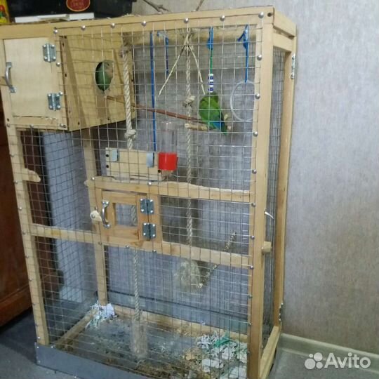 Клетка с попугайчиками