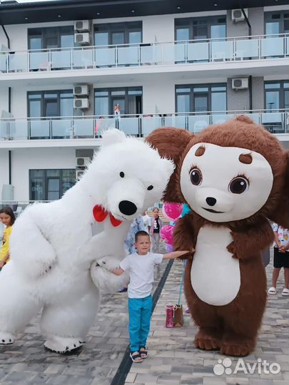 Ростовая кукла/Танцующий белый Мишка/Аниматор