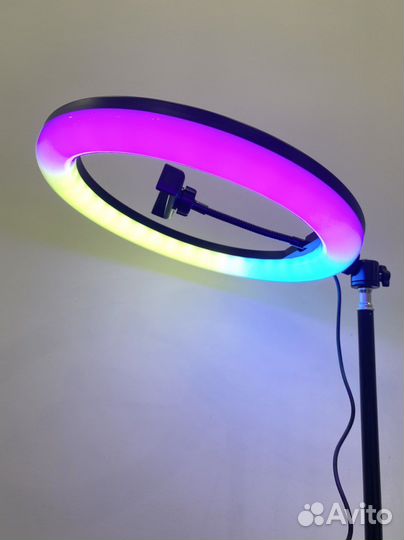 Кольцевая лампа 33 см RGB + Штатив + Доставка