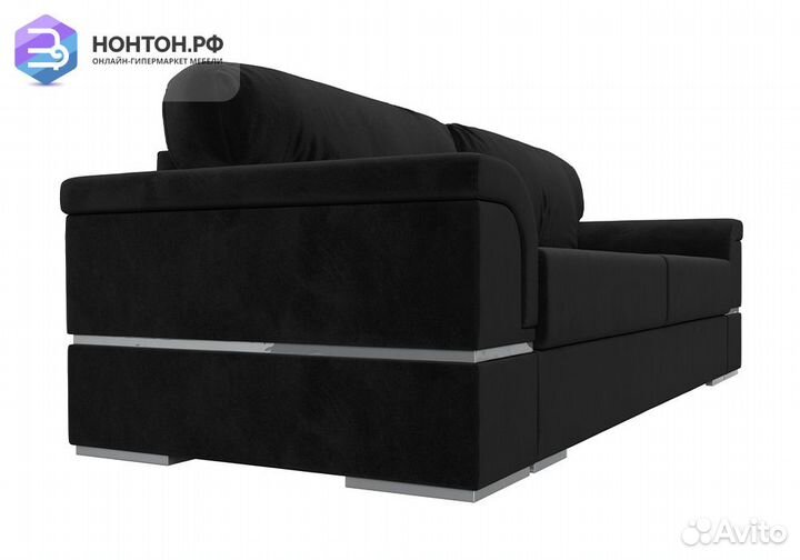 Диван еврокнижка Порту велюр чёрный