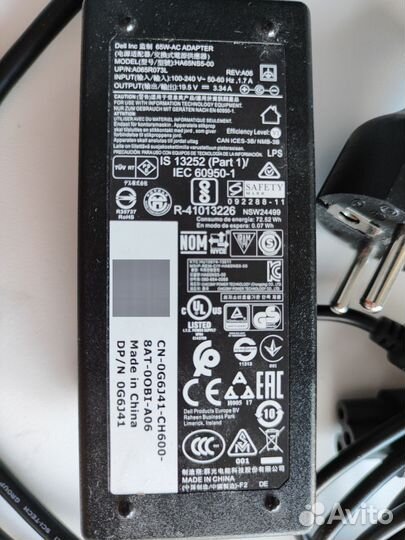 Блок питания для ноутбука Dell 19.5V, 3.34A