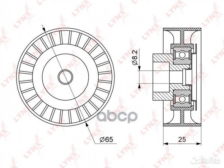 Ролик обводной приводного ремня PB7154 lynxauto