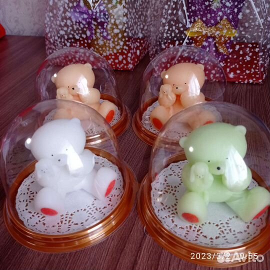 Мыло ручной работы Мишка в куполе. Есть в наличии