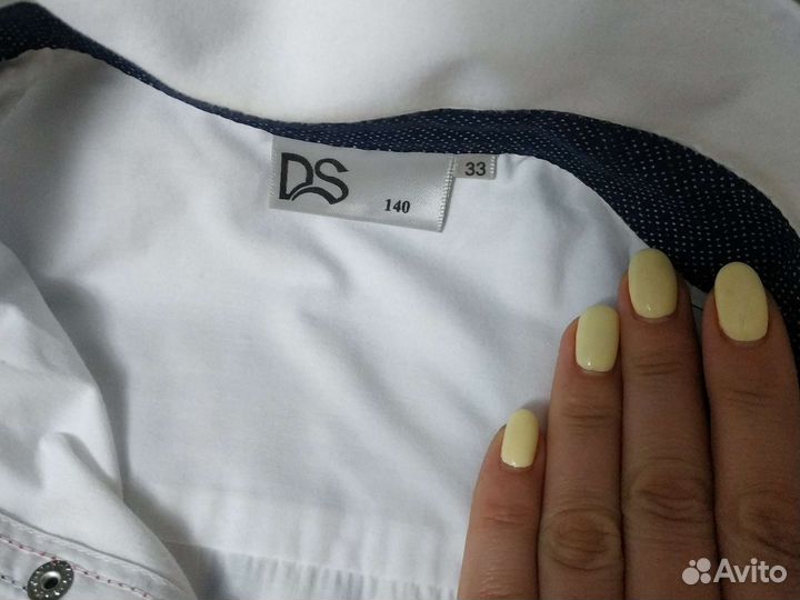 Рубашка белая на мальчика 140