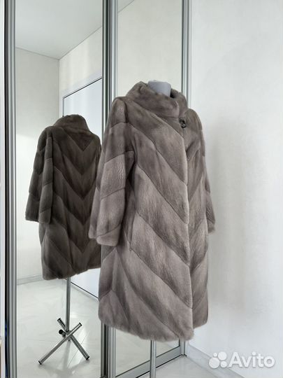 Шуба норковая Голубая Серая Кимоно Kopenhagen Fur