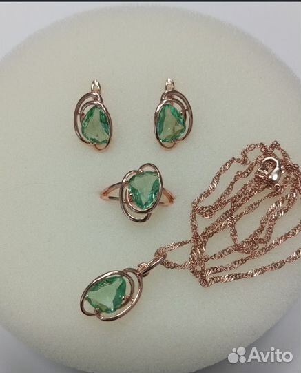 Золотой комплект 585 пробы покрытие золота