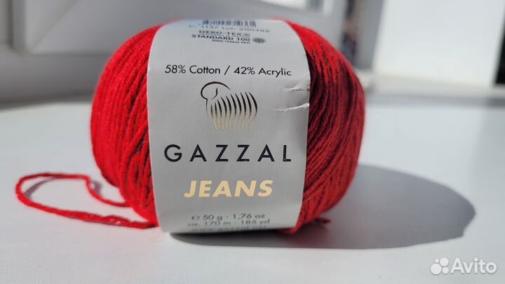 Пряжа Gazzal Jeans (Газал джинс), хлопок/акрил