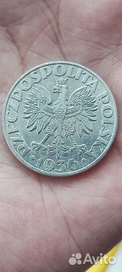 Монеты польши 5 злотых Парусник