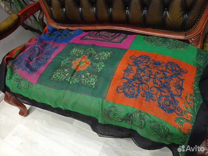 Платок большой шаль etro тонкорунная шерсть италия