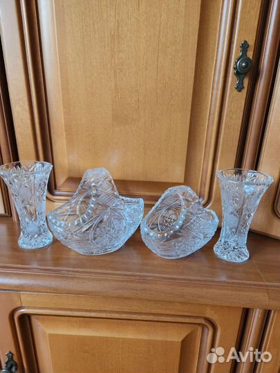 Ваза хрустальная СССР корзинки