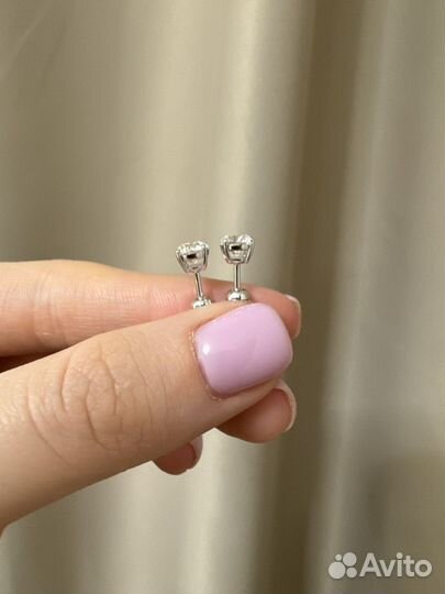 Серьги пусеты с бриллиантами 1,40ct