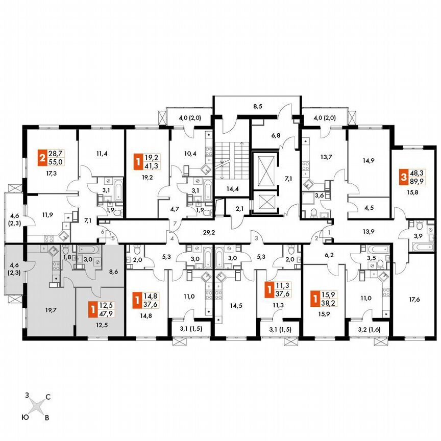 1-к. квартира, 45,6 м², 11/22 эт.