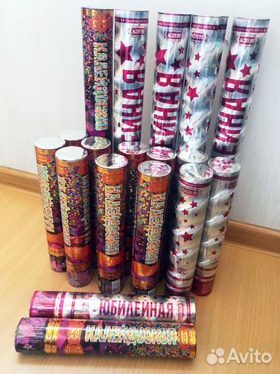 Хлопушки пневматические, конфетти