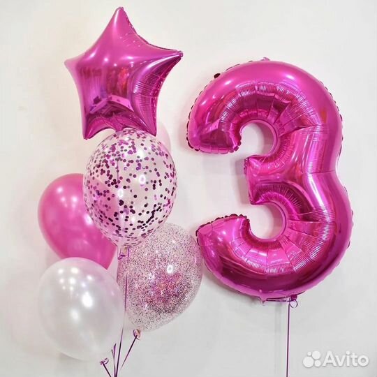 Шары с гелием цифры фольгированные