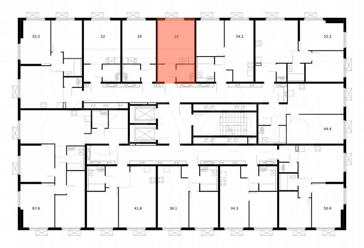 Квартира-студия, 22 м², 9/17 эт.