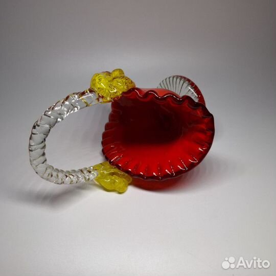 Винтажная вазочка Муранское цветное стекло