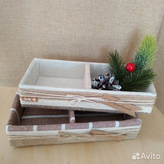 Коробки из джута в интерьере