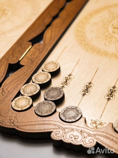 Нарды большие деревянные с ручкой 50см новые