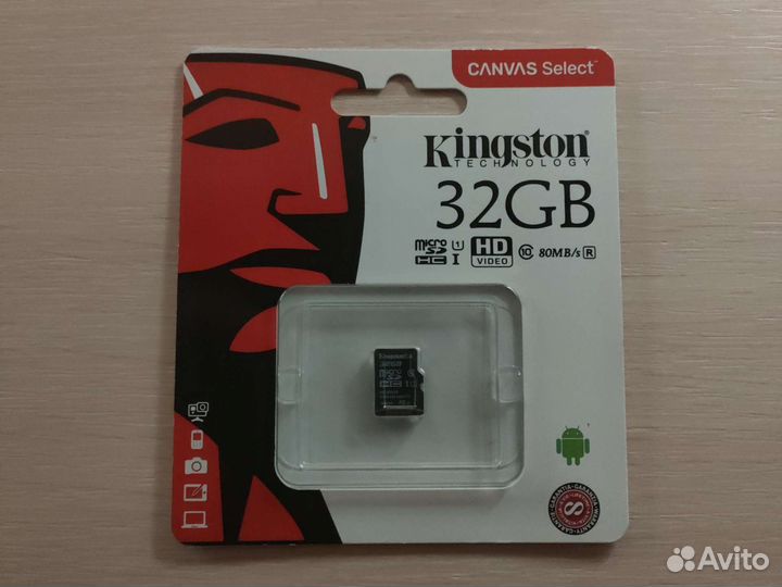 Карта памяти MicroSD Kingston 32gb Canvas Select