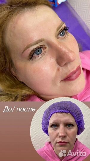 Перманентный макияж бровей. Пудровые брови