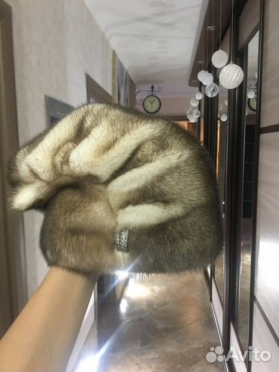 Шапка норковая женская белая