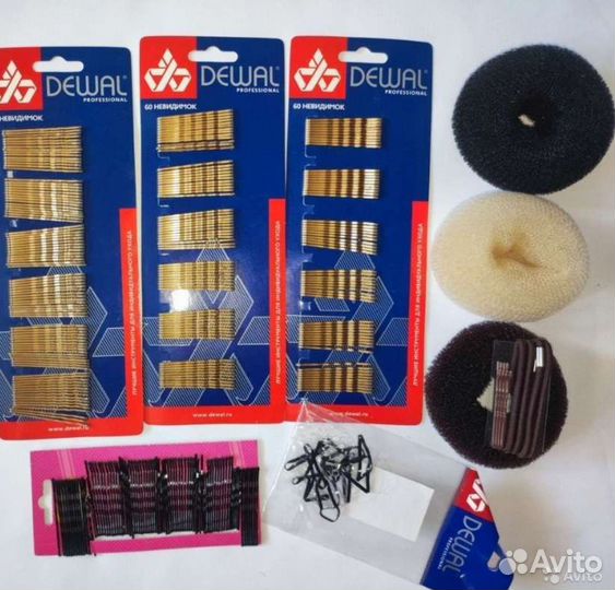 Невидимки, резинки и валики для волос