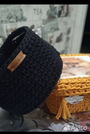 Корзинки из шнура и трикотажной пряжи