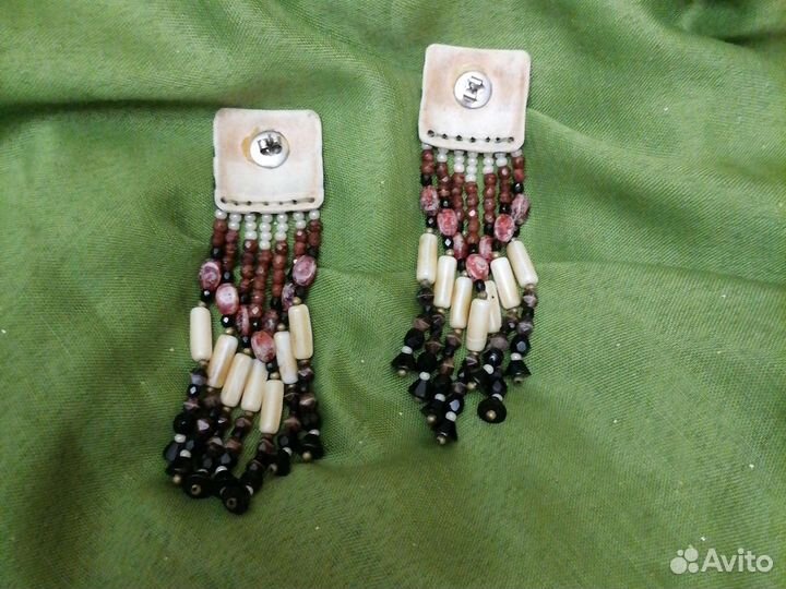 Серьги, ожерелье, четки