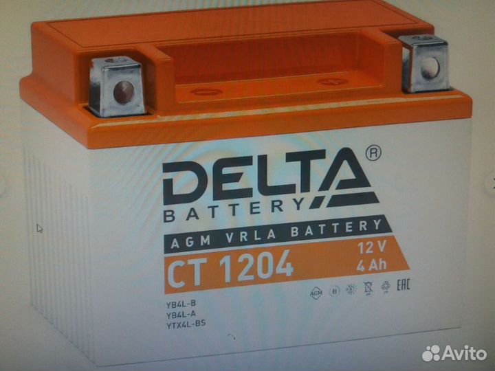 Аккумулятор delta CT1204 12V 4Ah