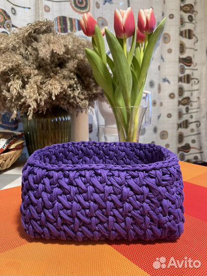 Корзина из трикотажной пряжи