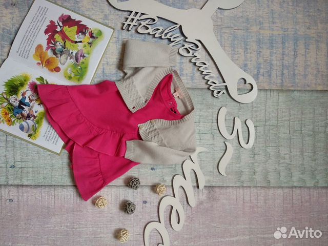 Платье и болеро на девочку 63-69 (3-6 мес)