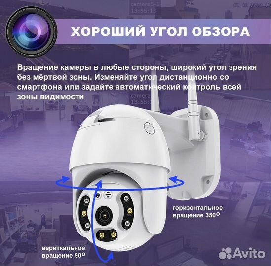 Камера видеонаблюдения wifi уличная новая