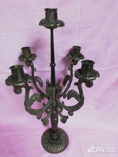 Старинный подсвечник канделябр на 5 свечей
