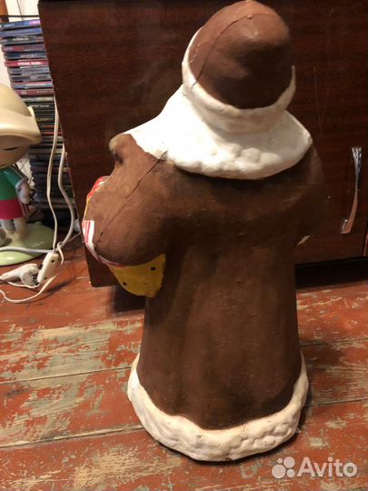 Дед Мороз Из опилок. Высота-43см.Старинный. редкий