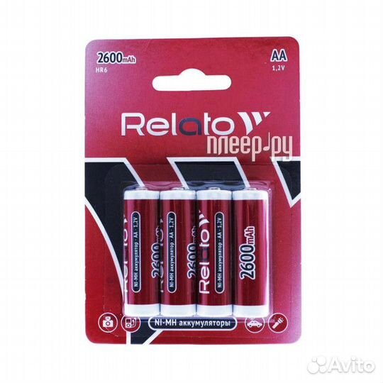 AA - Relato HR6 AA2600 Ni-MH 2600 mAh 4 штуки