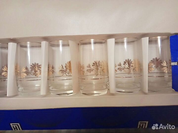 Haбор рюмок и стаканов из бoгемcкoгo cтeкла