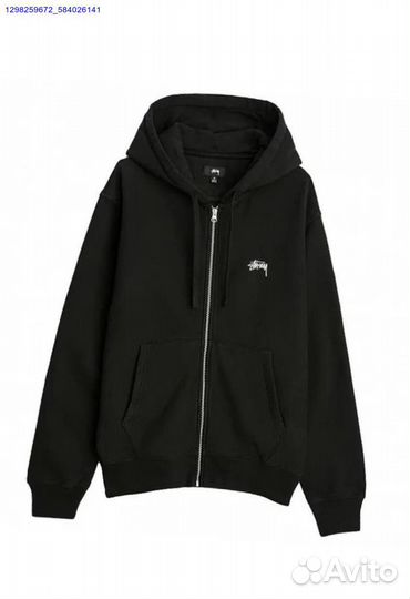 Зип худи Stussy чёрное (Арт.89572)