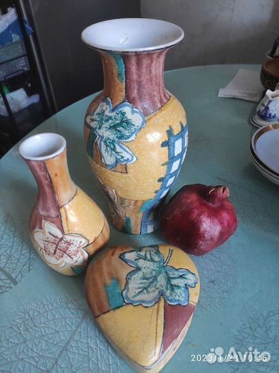 Вазы винтаж стекло хрусталь керамика