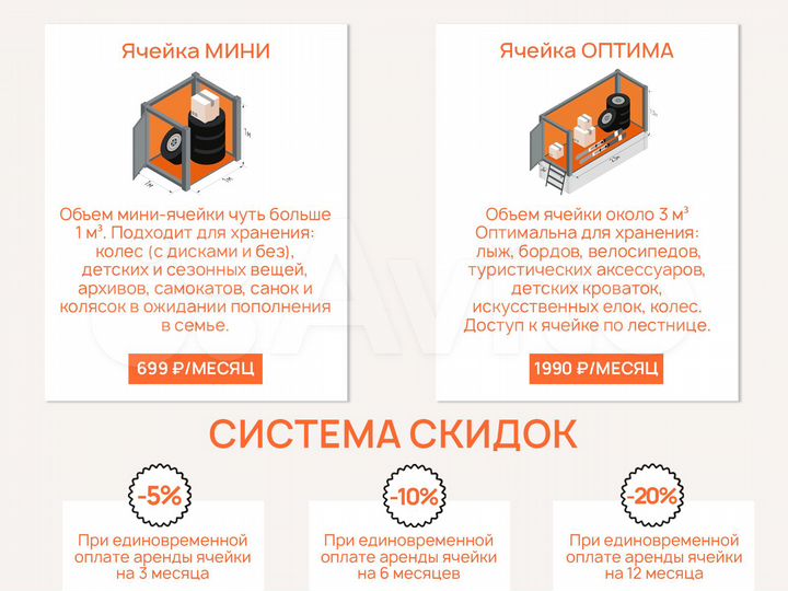 Аренда складских ячеек для хранения вещей от 1 м3