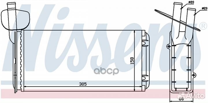 Радиатор отопителя 73965 Nissens