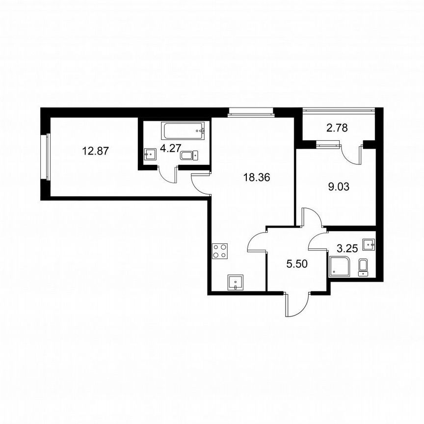 2-к. квартира, 54,7 м², 1/9 эт.
