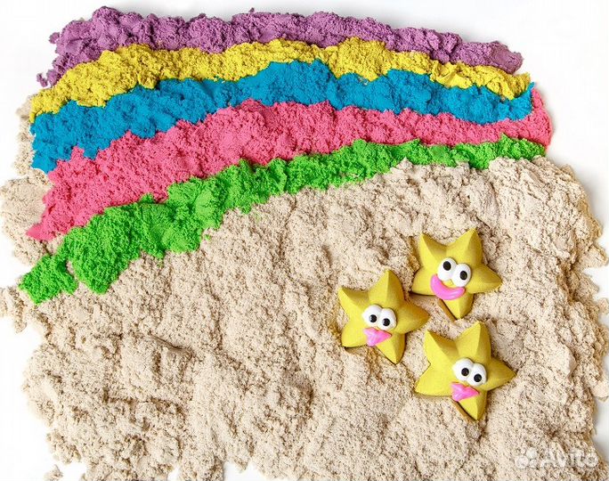 Космический песок + песочница и формочки (3 кг.)